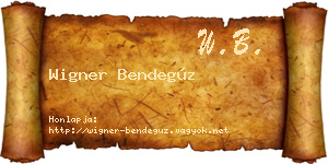 Wigner Bendegúz névjegykártya